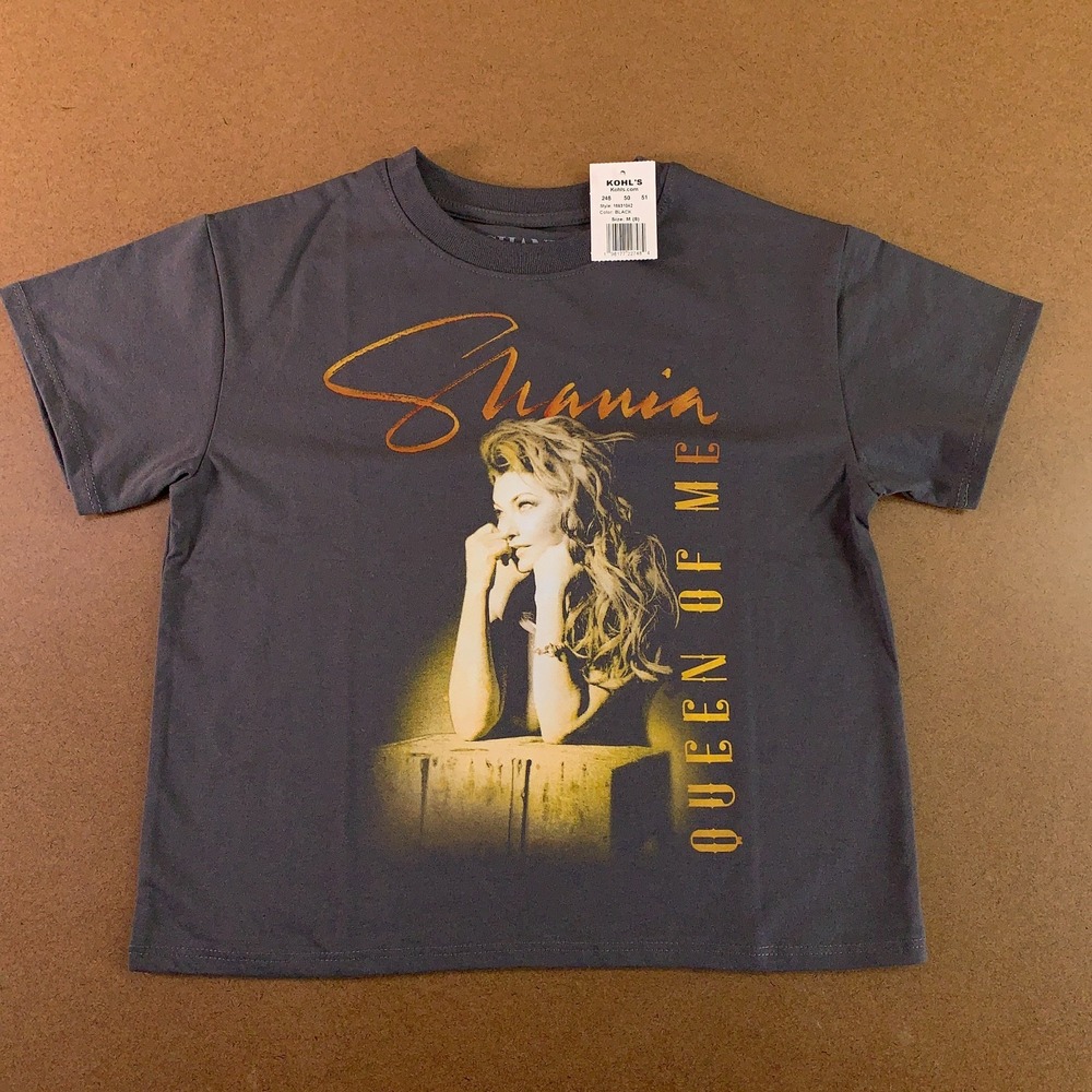Shania Twain Girls Size Medium (8) Black Queen of Me Graphic T-Shirt NWT